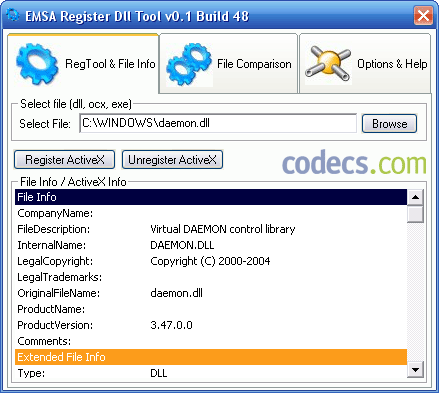 Emsa DLL Register Tool 1.0.48 screenshot