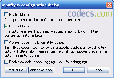Motion Codecs : Predictor codec and Mhuffyuv codec screenshot