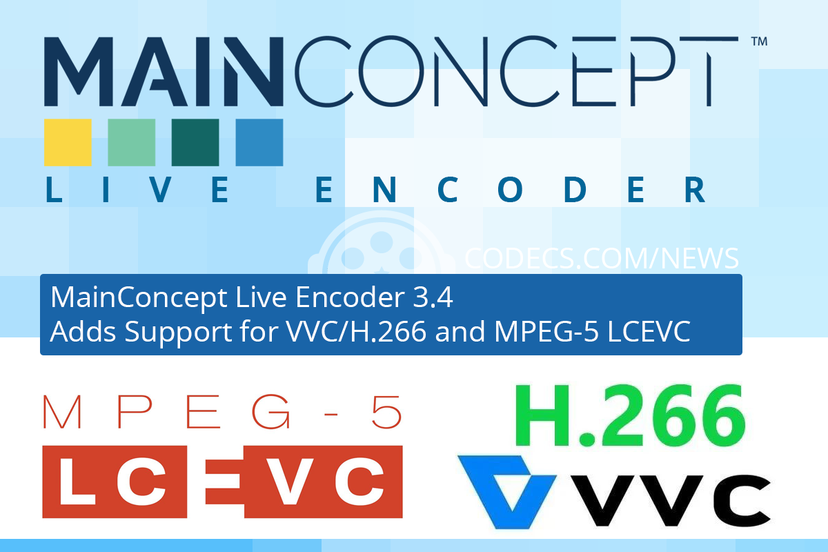 MainConcept Live Encoder 3.4 Adds Support for VVC/H.266 and MPEG-5 LCEVC