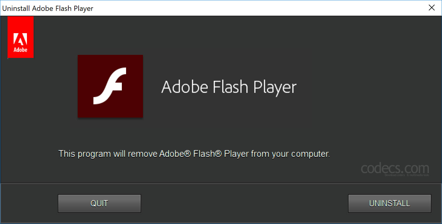 Adobe Flash Player Uninstaller 34.0.105 screenshot
