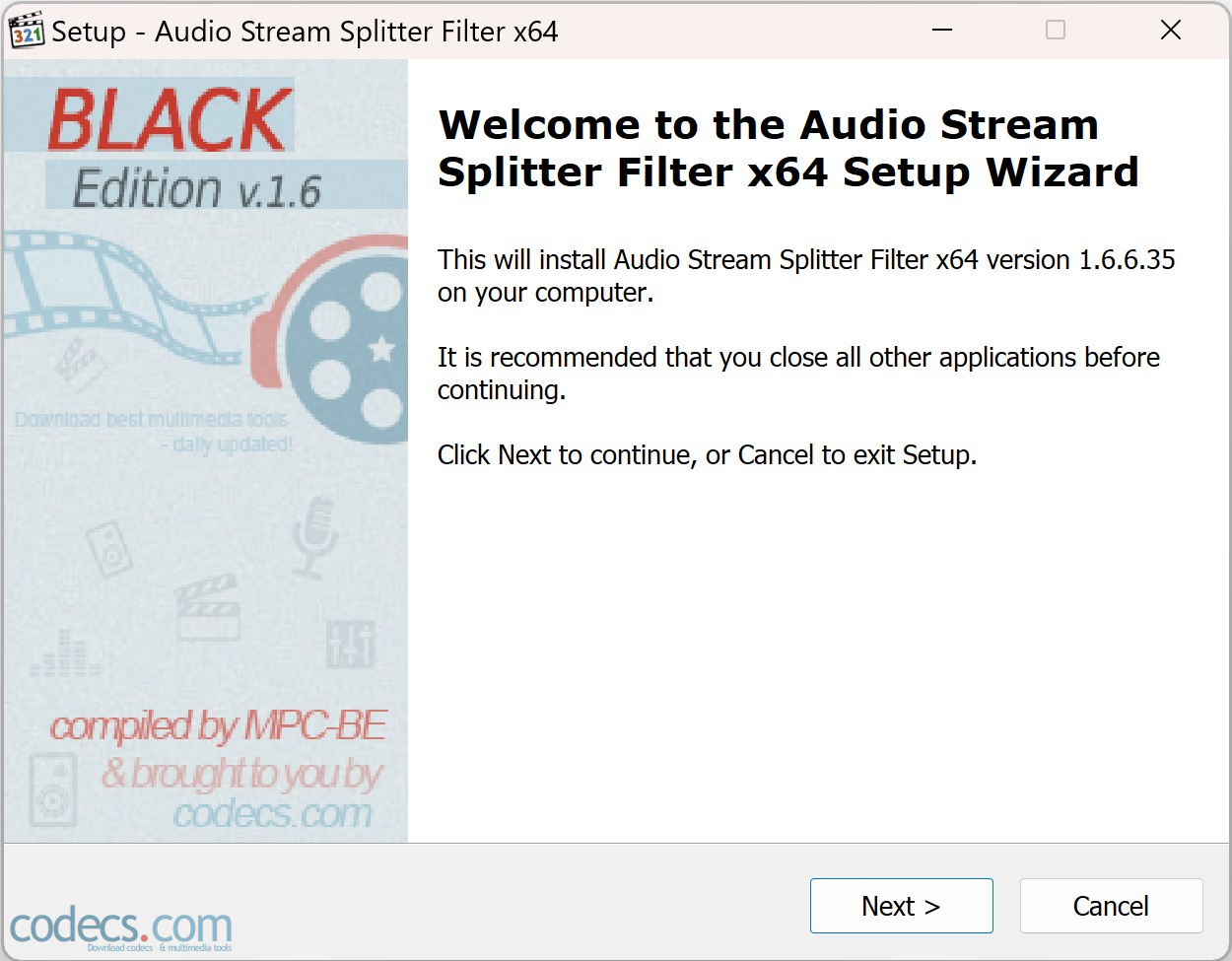 Audio Stream Splitter Filter 1.6.3.89 screenshot