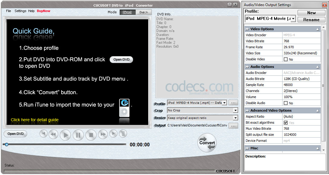 Cucusoft DVD to iPod Converter 8.17 screenshot