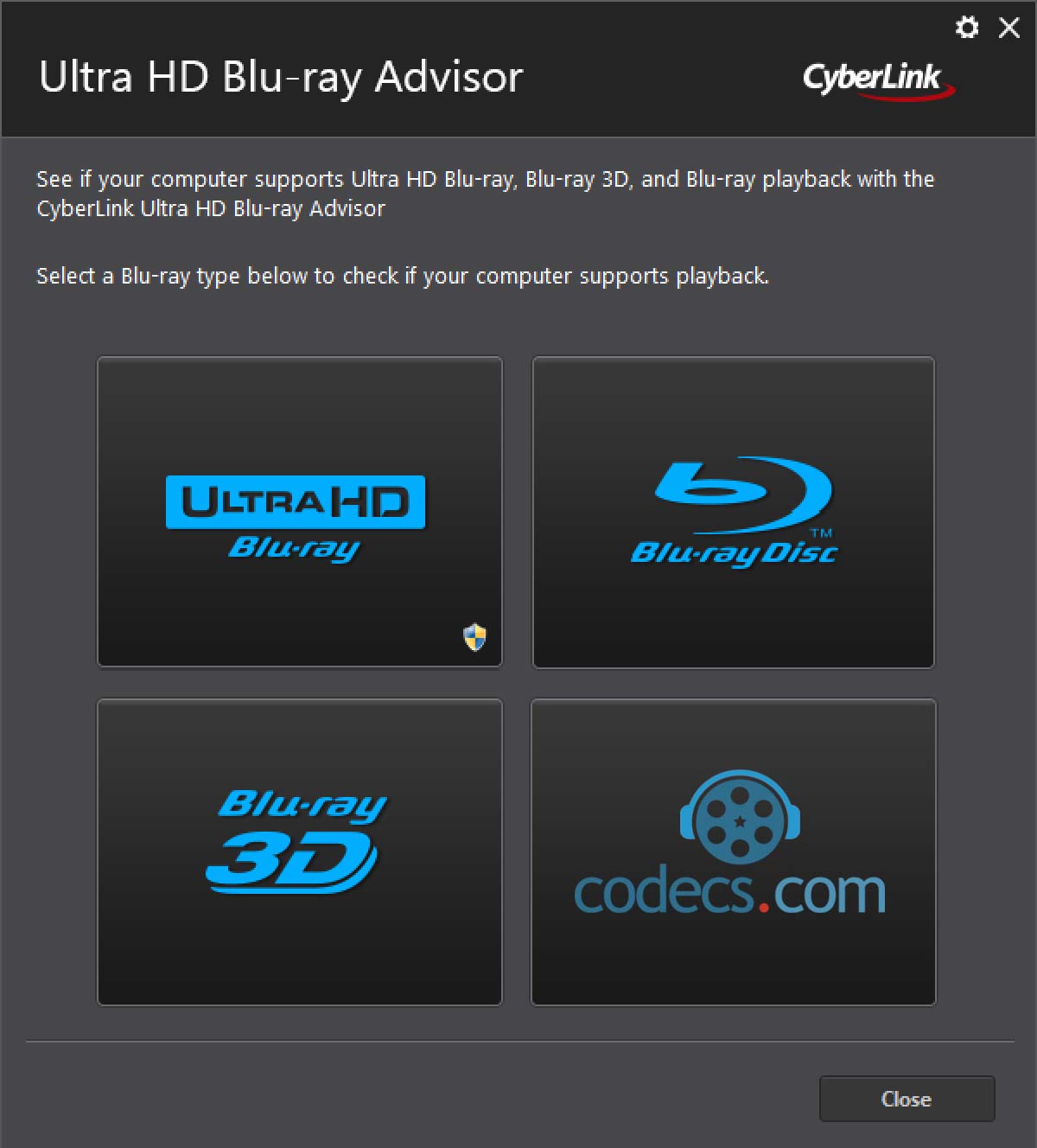 CyberLink Ultra HD Blu-ray Advisor 2.3201 screenshot