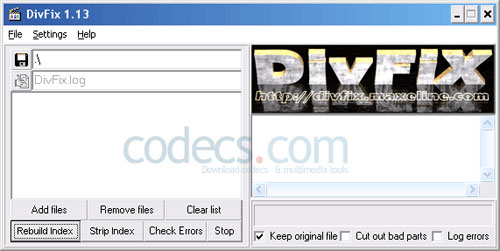 DivFix 1.13 Beta screenshot