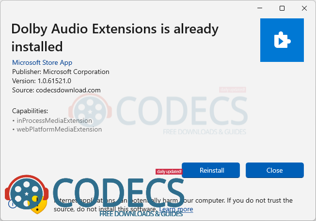 Download Dolby Audio Extensions screenshot