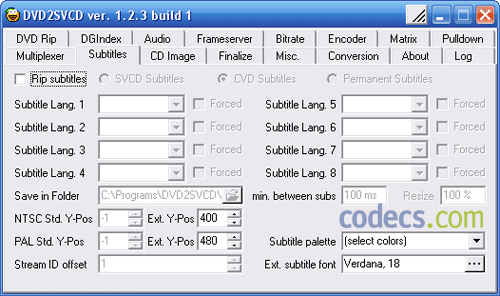 DVD2SVCD 1.2.3 build 1 screenshot