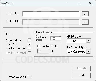 FAAD2 2.11.2 & FAAC 1.31.1 screenshot