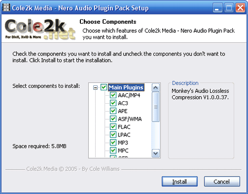 Cole2k Media Nero Audio Plugin Pack 1.5.4 screenshot