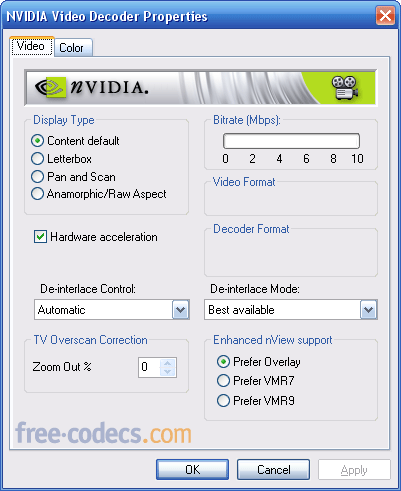 nVIDIA PureVideo Decoder 1.02-223 screenshot