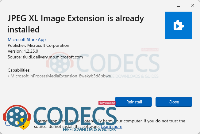 Download JPEG XL Image Extension screenshot