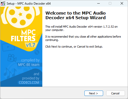 MPC Audio Decoder 1.7.2.52 screenshot