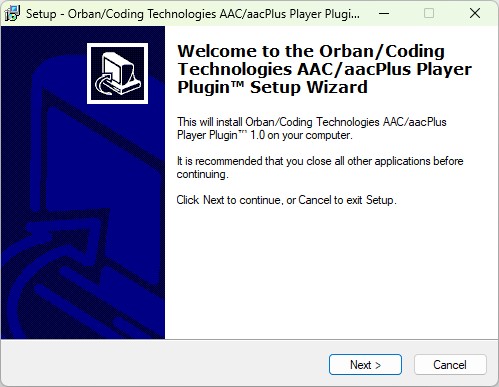 Orban AAC/aacPlus Player Plugin 1.1.52 screenshot