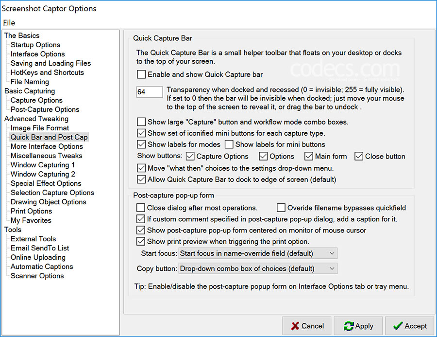 Screenshot Captor 4.43 beta screenshot