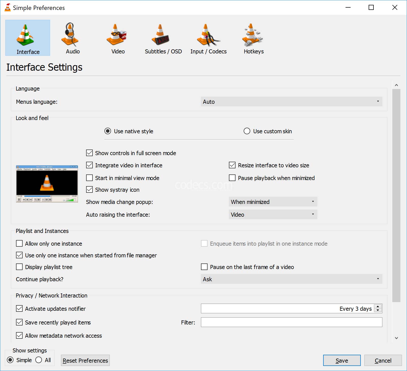 VLC Media Player 3.0.18 screenshot