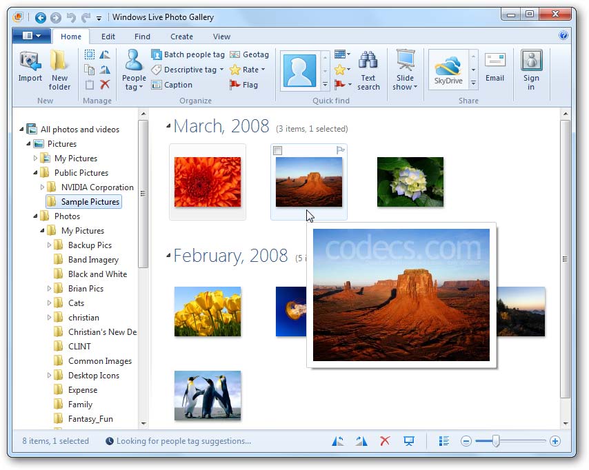 Windows Live Photo Gallery 2012 screenshot