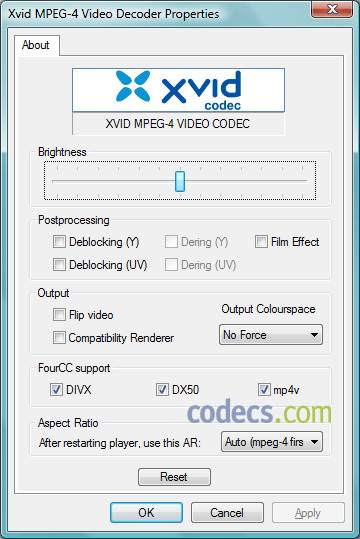 Koepi's XviD Codec 1.3.4 screenshot